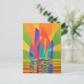 ドリームボート原色のキュビズムのジャンク ポストカード (スタンド正面)