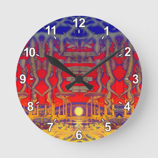 ドリームラサイケデリックンド ラウンド壁時計 (正面)
