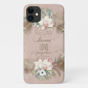 ドリームラリラックスブトロピカル赤面ピンクオーキッドパーム iPhone 11 ケース