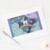 ドリームランドのプードル 長方形シール (封筒)