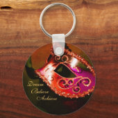 ドリームレッドマスカレードマスクキーチ感動的ェーン キーホルダー (正面)