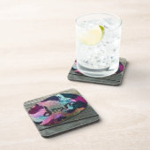 ドリームロック私絵を描はアルコールとインドのインクと。 コースター (右側)