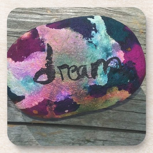 ドリームロック私絵を描はアルコールとインドのインクと。 コースター (正面)