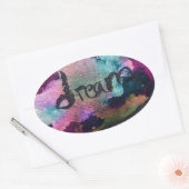 ドリームロック私絵を描はアルコールとインドのインクと。 楕円形シール (封筒)