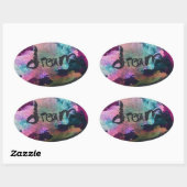 ドリームロック私絵を描はアルコールとインドのインクと。 楕円形シール (シート)