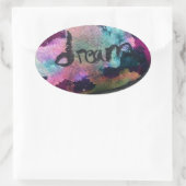 ドリームロック私絵を描はアルコールとインドのインクと。 楕円形シール (バッグ)