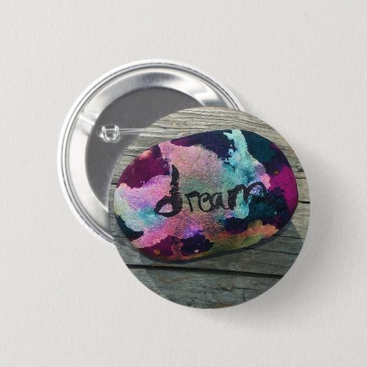 ドリームロック私絵を描はアルコールとインドのインクと。 缶バッジ (正面&裏面)