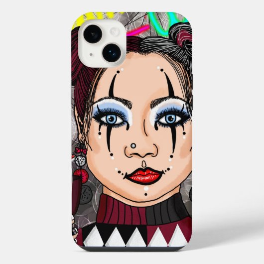 ドリームワイルド | Gothic Harlequin Jester Girl iPhoneケース (裏面)