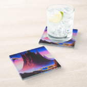 ドリームワールドオイルペインティング ガラスコースター (アングル)