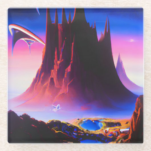 ドリームワールドオイルペインティング ガラスコースター (正面)