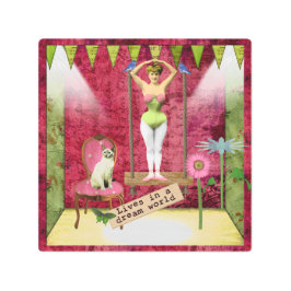 ドリームワールドヴィンテージファンキーバレリーナカレドアート メタルプリント