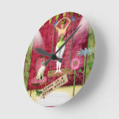 ドリームワールドヴィンテージファンキーバレリーナカレドアート ラウンド壁時計 (傾斜)