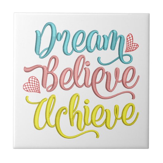 ドリーム信じエグエ遂引用文感動的 タイル (正面)