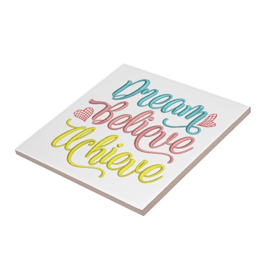 ドリーム信じエグエ遂引用文感動的 タイル (側面)