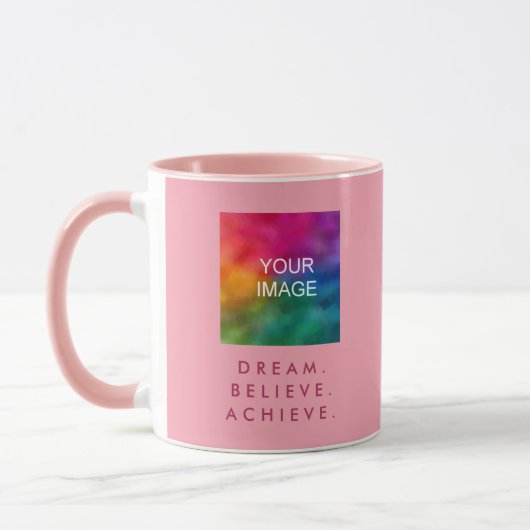 ドリーム信じエーやる気を起こさせる達成カスタム引用文 マグカップ (左)