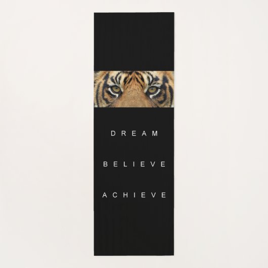 ドリーム信じエームやる気を起こさせる引用文タイガーアイ ヨガマット (裏面)
