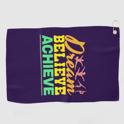 ドリーム信じ引用文 – 婦人体操 ゴルフタオル (横)