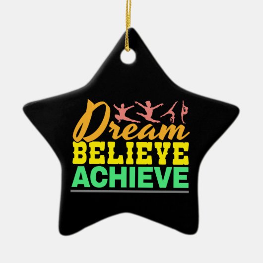 ドリーム信じ引用文 – 婦人体操 セラミックオーナメント (正面)