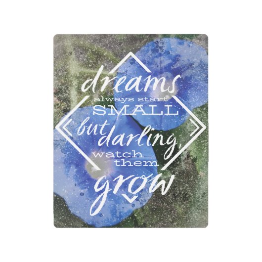 ドリーム引用文感動的子供部屋アートベビーギフト メタルプリント (正面)