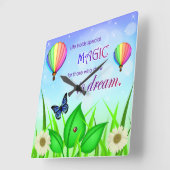 ドリーム感動的引用文の壁掛け時計 スクエア壁時計 (傾斜)