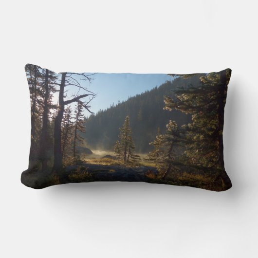 ドリーム湖で日に照らされた曇り松 ランバークッション (正面)