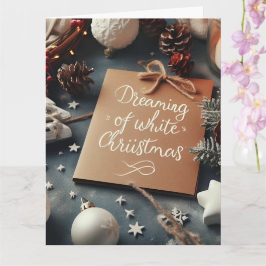 ドリーム白いクリスマス折り畳みグリーティングカード カード (蘭)