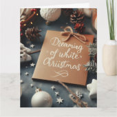 ドリーム白いクリスマス折り畳みグリーティングカード カード (正面)