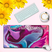 ドリーム計画動機づけの達成ゆがみ抽象芸術 デスクマット