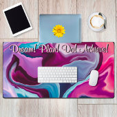 ドリーム計画動機づけの達成ゆがみ抽象芸術 デスクマット