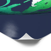 "ドリーム"アクアライトグリーン感動的抽象芸術 ポスター (コーナー)