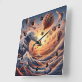 ドリーム・ウィーバーの旅:ファンタジー・ホット・エア・バルーンズ スクエア壁時計 (傾斜)