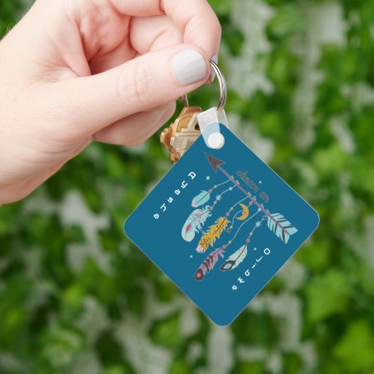 ドリーム オン ボホ トライバル ネイティブ カスタム トライブ/名前 キーホルダー (手)