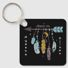 ドリーム オン ボホ トライバル ネイティブ カスタム トライブ/名前 キーホルダー