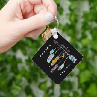 ドリーム オン ボホ トライバル ネイティブ カスタム トライブ/名前 キーホルダー