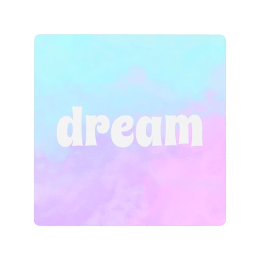 "ドリーム" パステル アブストラクト クラウズ メタルプリント (正面)