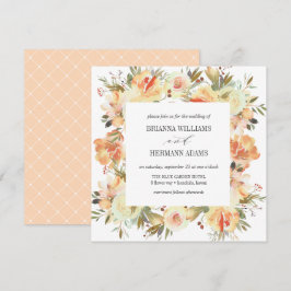 ドリーム ピーチ | ファンシー スプリング フローラル ダイヤモンド ウェディング 招待状