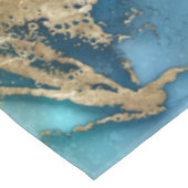 ドリーム·ブルー·ティール（緑がかった色）と金ゴールド テーブルクロス (アングル)