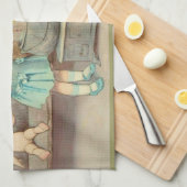 ドリーランドリー女の子のヴィンテージ遊の人形かわいい キッチンタオル (四つ折り)