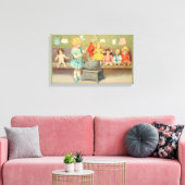 ドリーランドリー女の子のヴィンテージ遊の人形かわいい キャンバスプリント (インサイチュ (リビング))