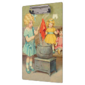 ドリーランドリー女の子のヴィンテージ遊の人形かわいい クリップボード (左)