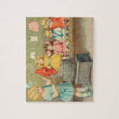 ドリーランドリー女の子のヴィンテージ遊の人形かわいい ジグソーパズル (縦)