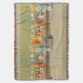 ドリーランドリー女の子のヴィンテージ遊の人形かわいい スローブランケット (正面縦)