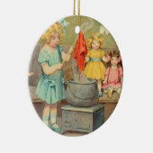 ドリーランドリー女の子のヴィンテージ遊の人形かわいい セラミックオーナメント (右)