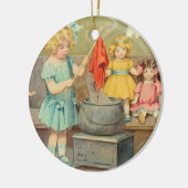 ドリーランドリー女の子のヴィンテージ遊の人形かわいい セラミックオーナメント (左)