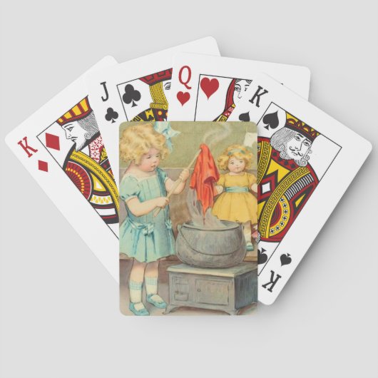 ドリーランドリー女の子のヴィンテージ遊の人形かわいい トランプ (裏面)