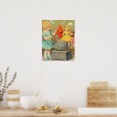 ドリーランドリー女の子のヴィンテージ遊の人形かわいい ポスター (キッチン)