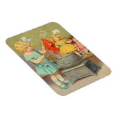 ドリーランドリー女の子のヴィンテージ遊の人形かわいい マグネット (右側)