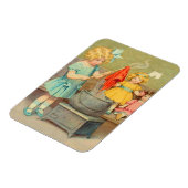 ドリーランドリー女の子のヴィンテージ遊の人形かわいい マグネット (左側)