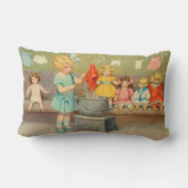 ドリーランドリー女の子のヴィンテージ遊の人形かわいい ランバークッション (裏面)