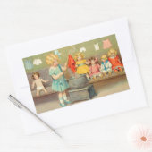 ドリーランドリー女の子のヴィンテージ遊の人形かわいい 長方形シール (封筒)